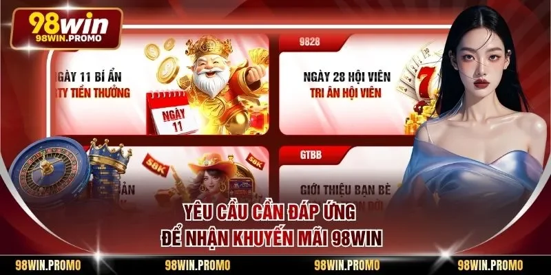 Khuyến Mãi 98win 1 Yêu cầu cần đáp ứng để nhận khuyến mãi 98win
